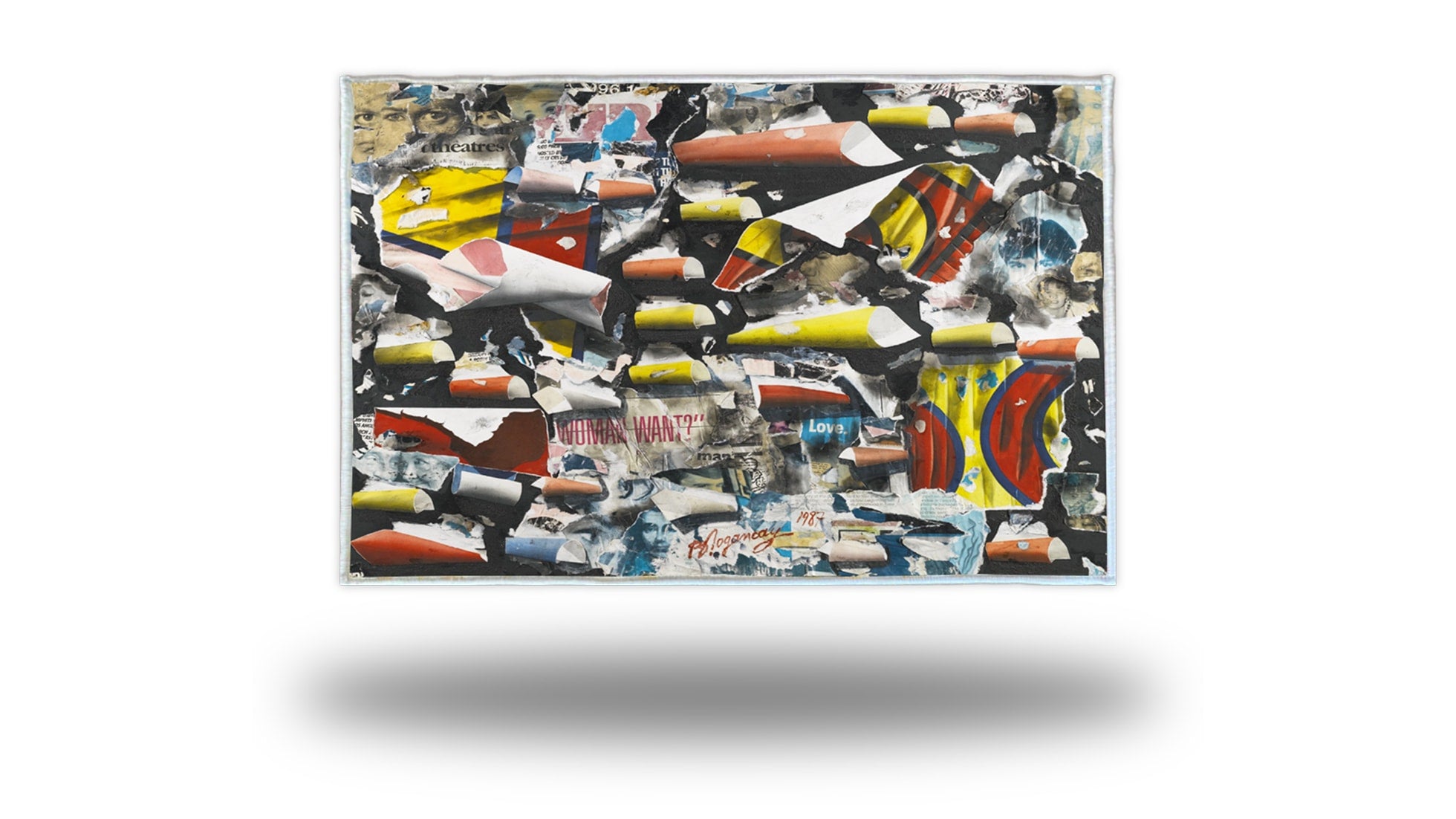 artistic abstract 3D rug inspired by contemporary painting by Burhan Dogancay