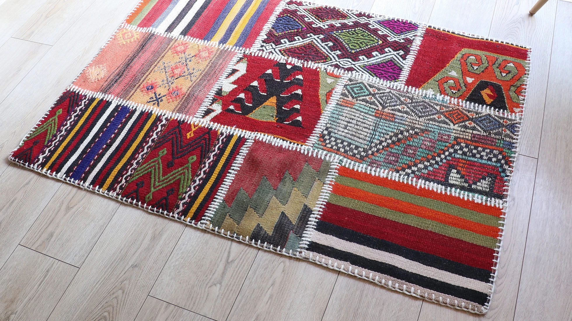 perfect vintage kilim rug for small area by Kilim Couture New York