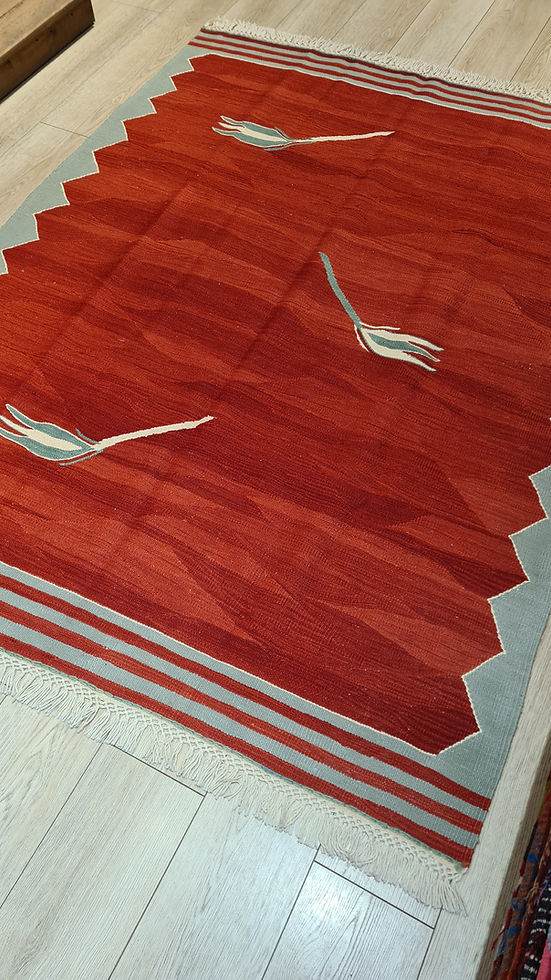 Modern Turkish Ushak Rug for art collectors and luxury NYC interior designer
