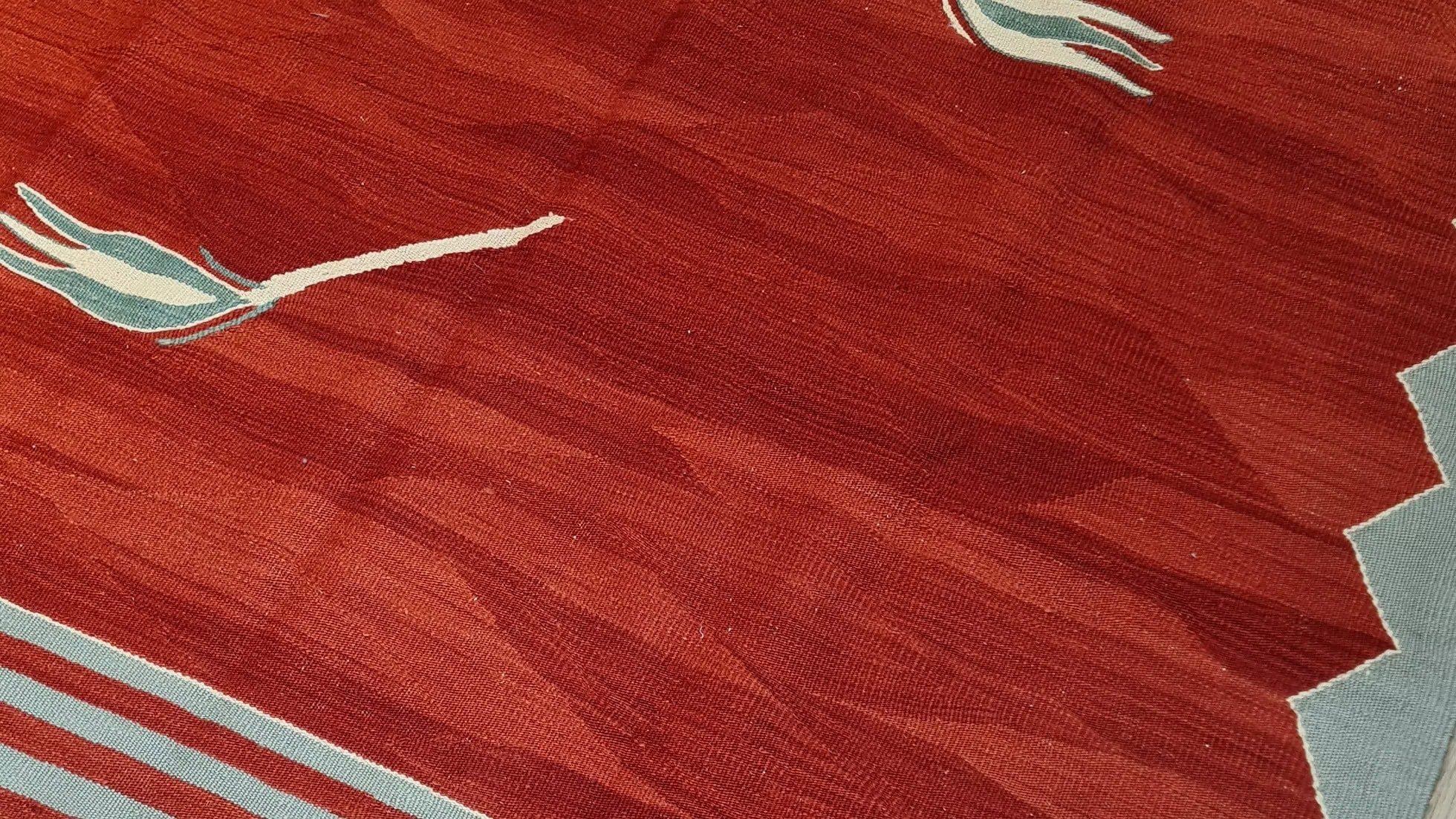 Minimalist Red Flat-Weave Rug-perfect for luxury NYC apartments, UES homes, Hampton luxury houses