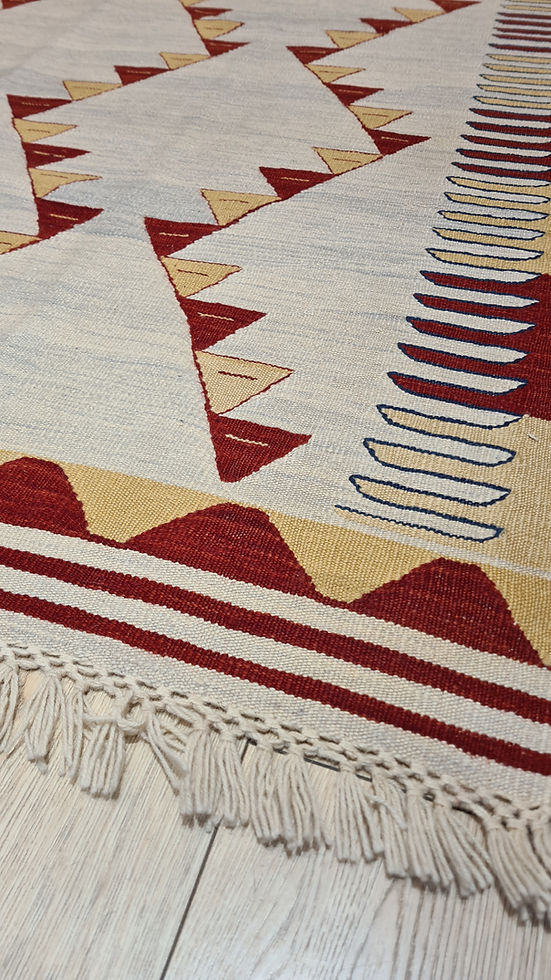 Turkish Oushak Flat-Woven Medium Area Rug in Neutral Limestone Gray and Ivory with Subtle Geometric Design