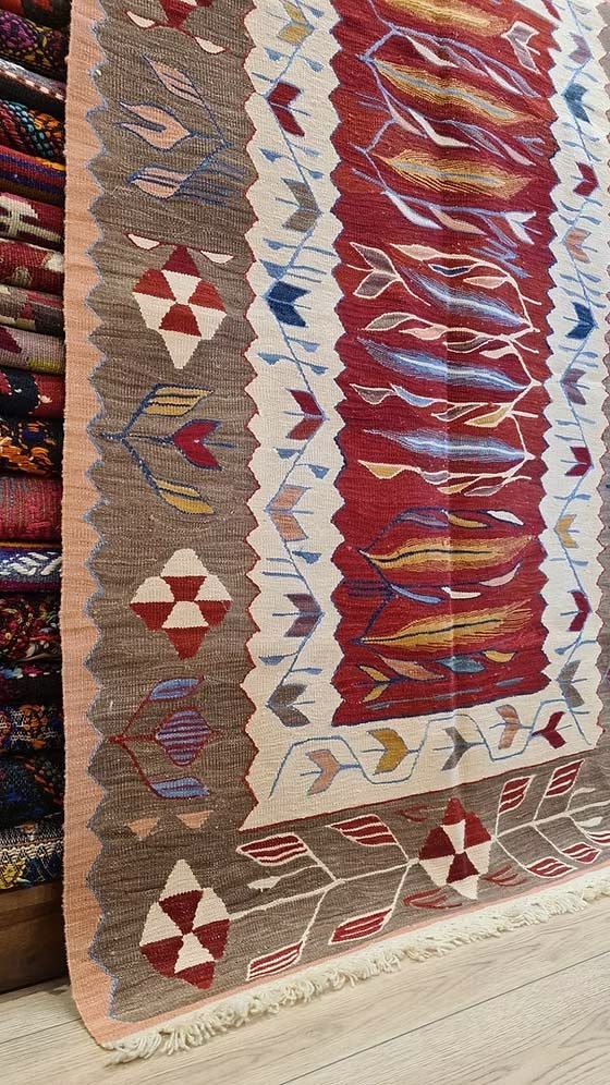 4x5 medium sized Turkish area rug by Kilim Couture New York Rug Store