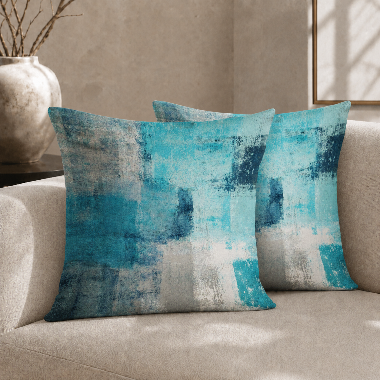 The Riviera – Modern Abstract Decorative Pillow Pair