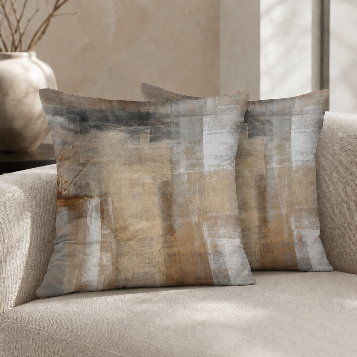 The Sable – Modern Abstract Decorative Pillow Pair