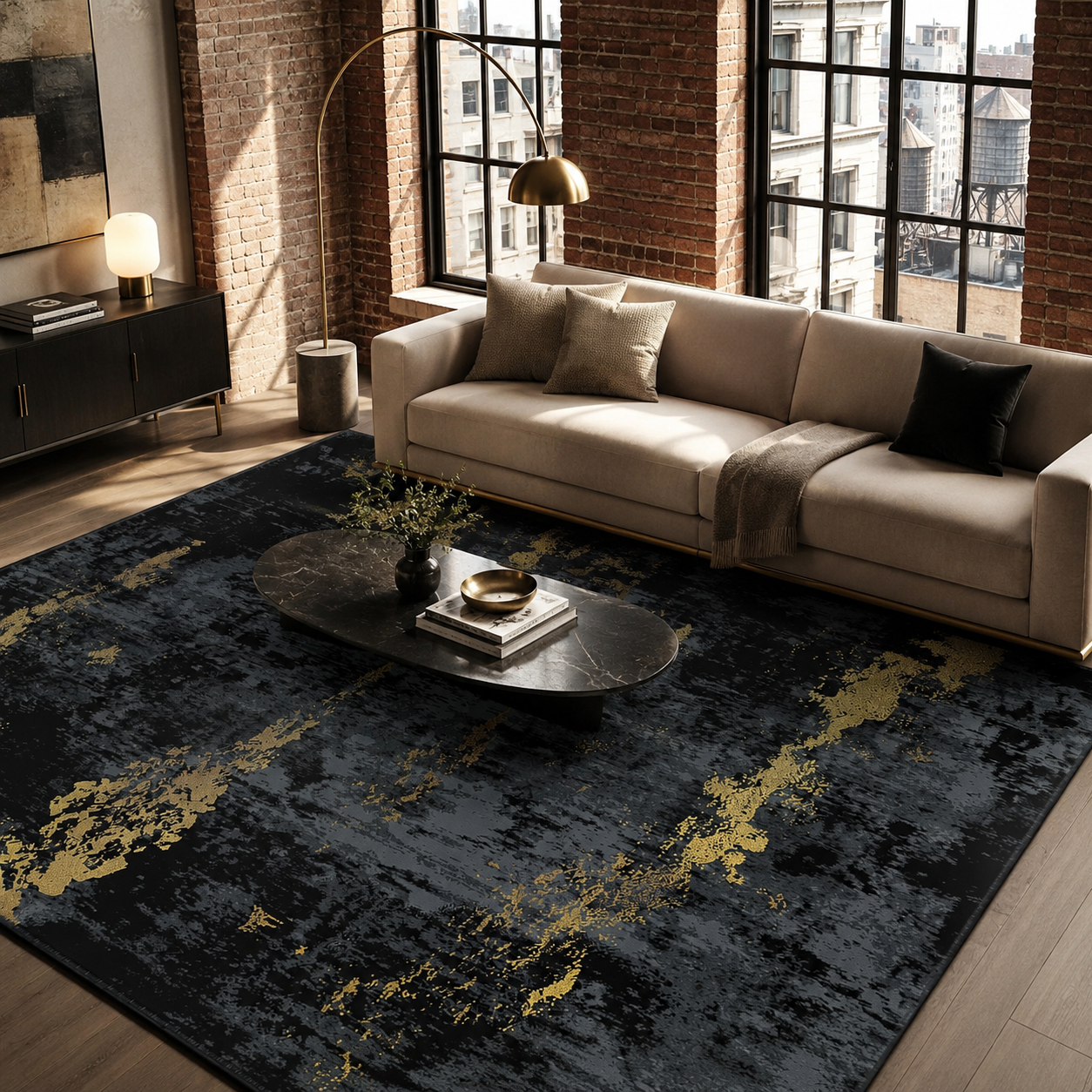 The Onyx – Modern Abstract Area Rug & Runner