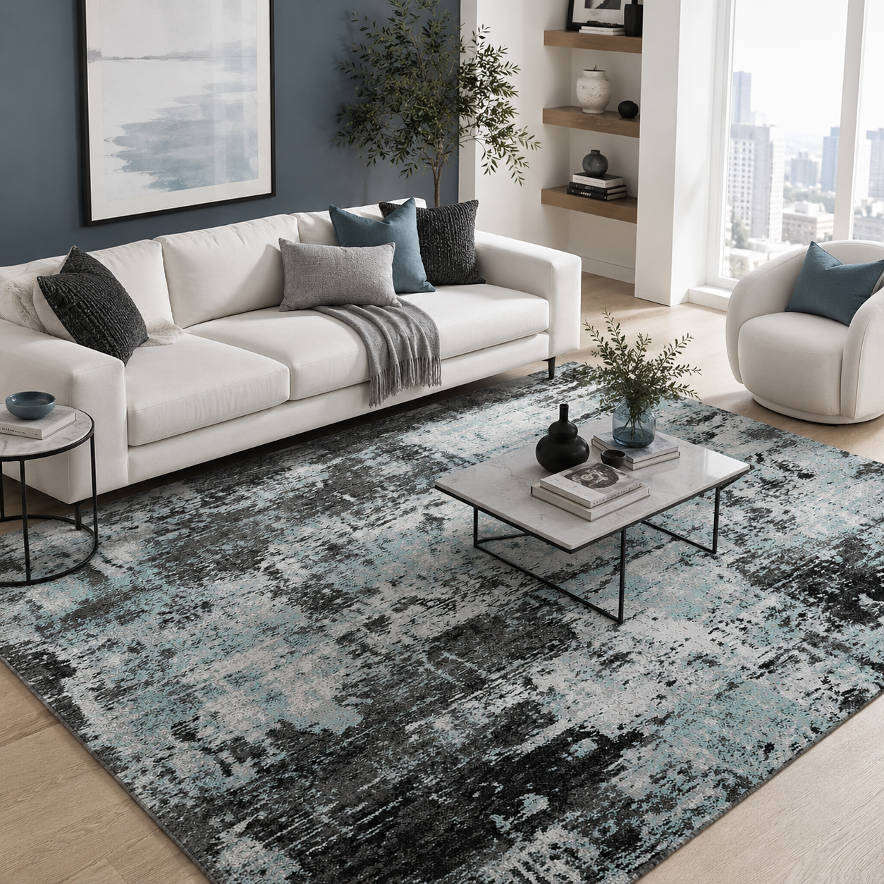 The Fjord – Modern Abstract Area Rug & Runner