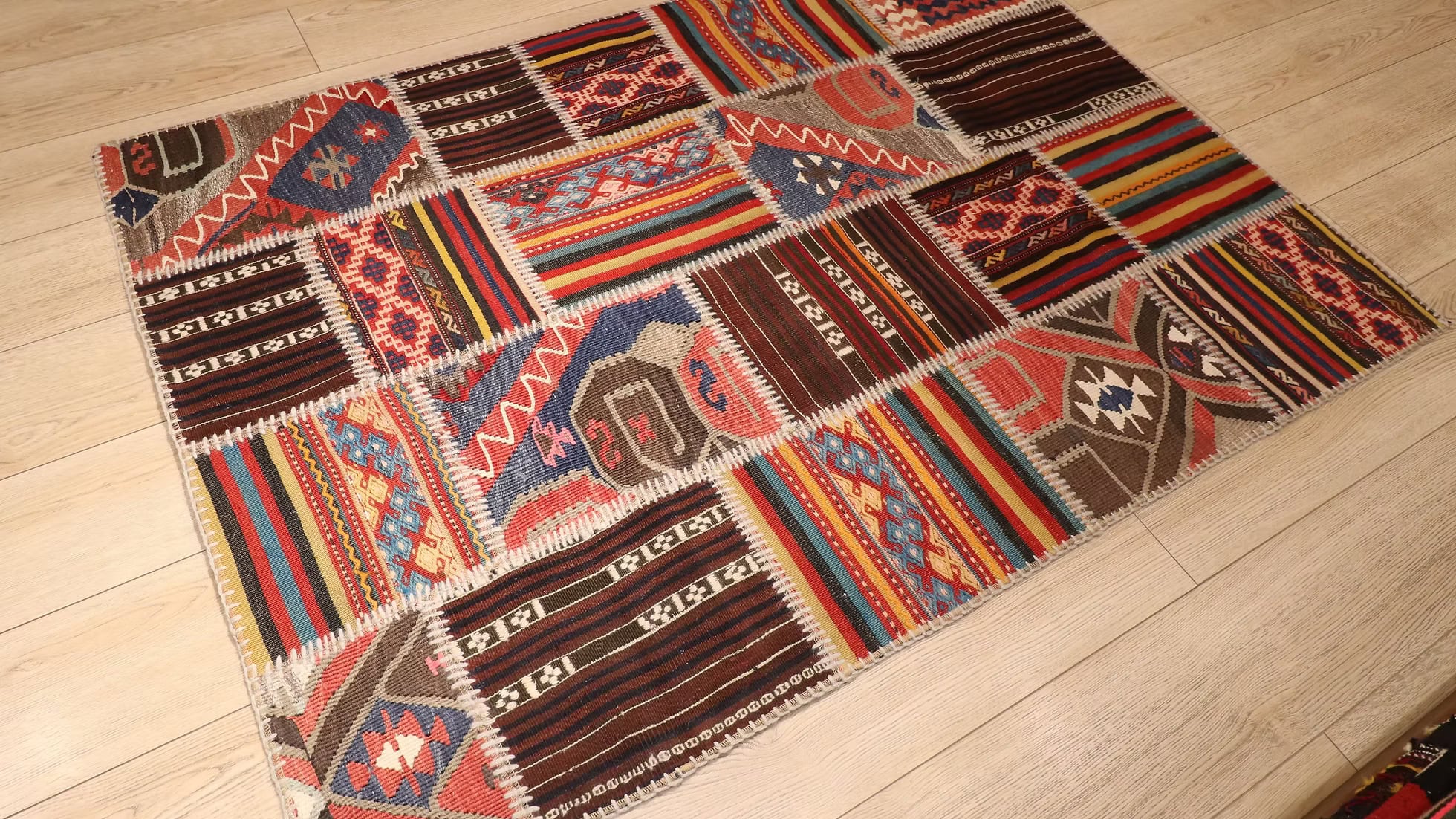 Kilim Couture Hand-Stitched Patchwork Kilim for Eclectic, Minimalist, and Farmhouse Interiors
