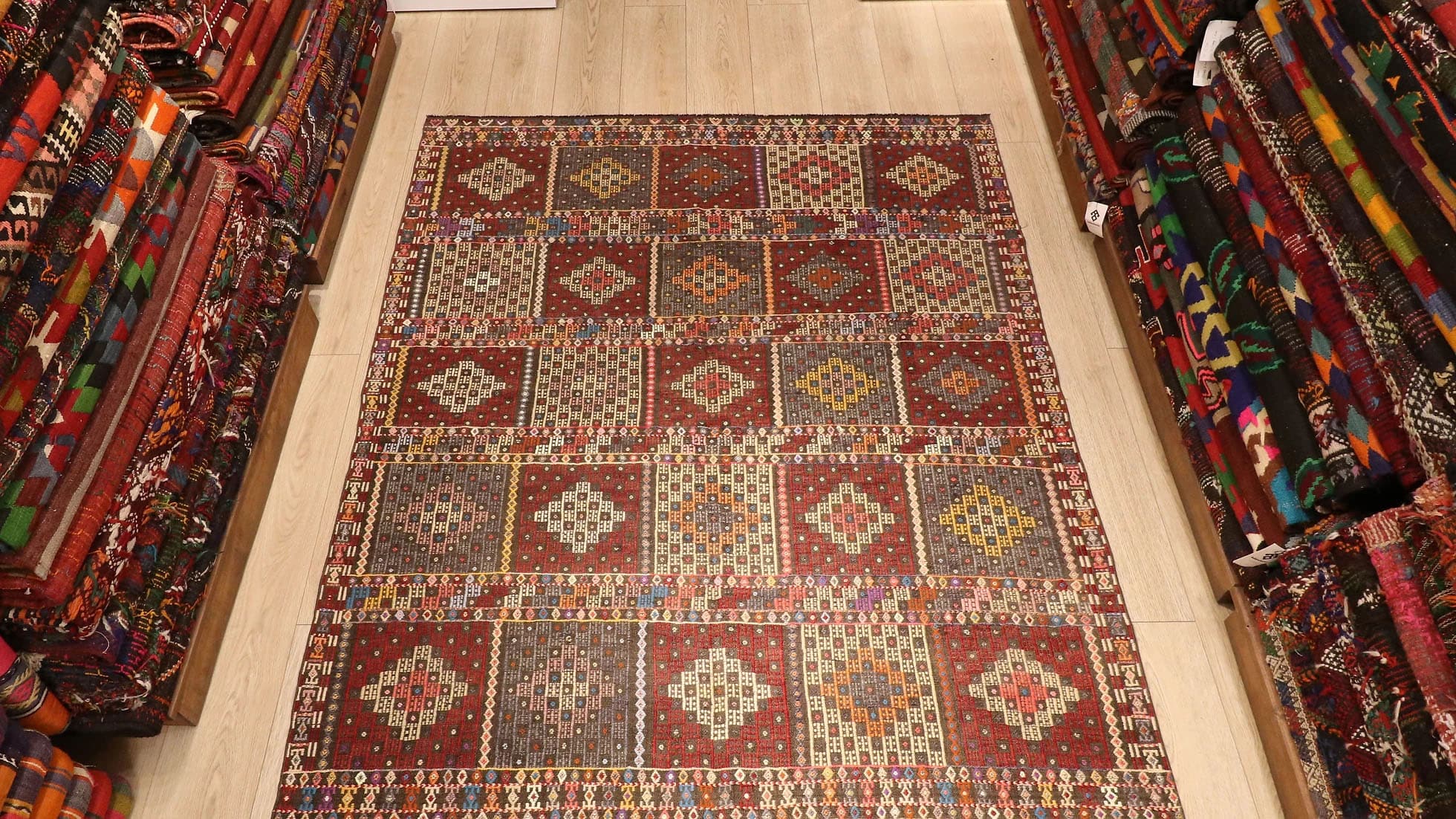 Oriental Cecim Kilim in Geometric Patterns by Kilim Couture New York Rug Gallery