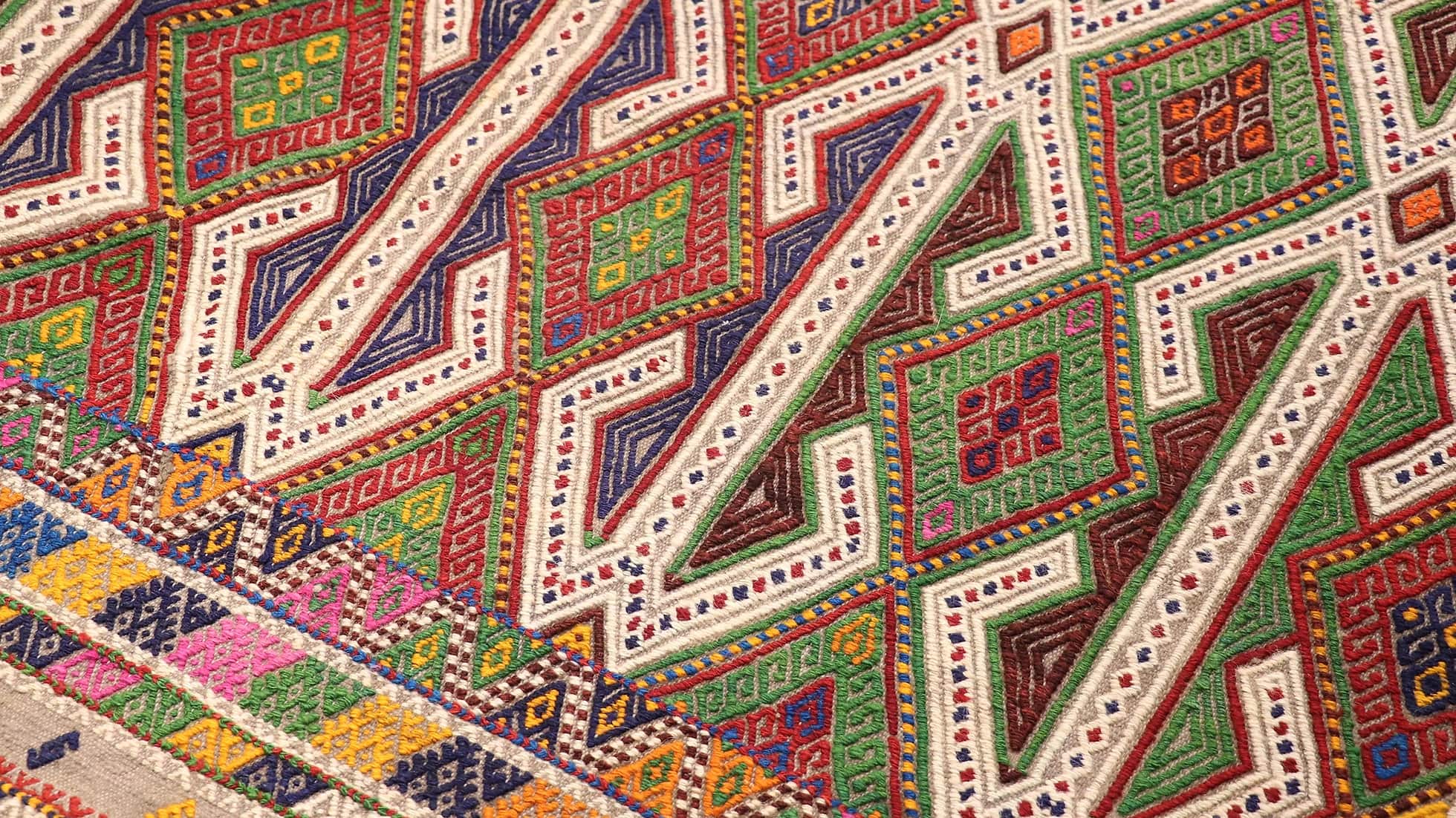 amazing details of Turkish textile art kilim which is very rare