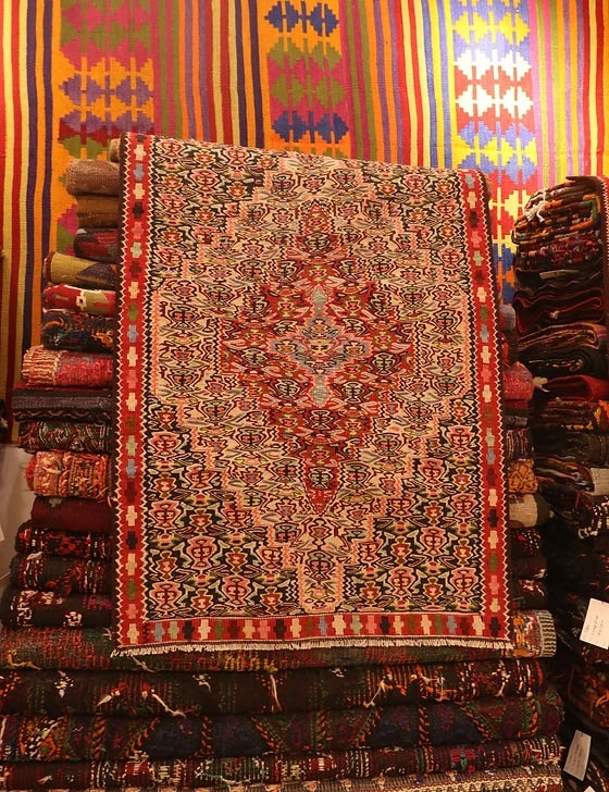 traditional, oriental and luxury hand-knotted Persian rug with classic Persian motifs and patterns for small area