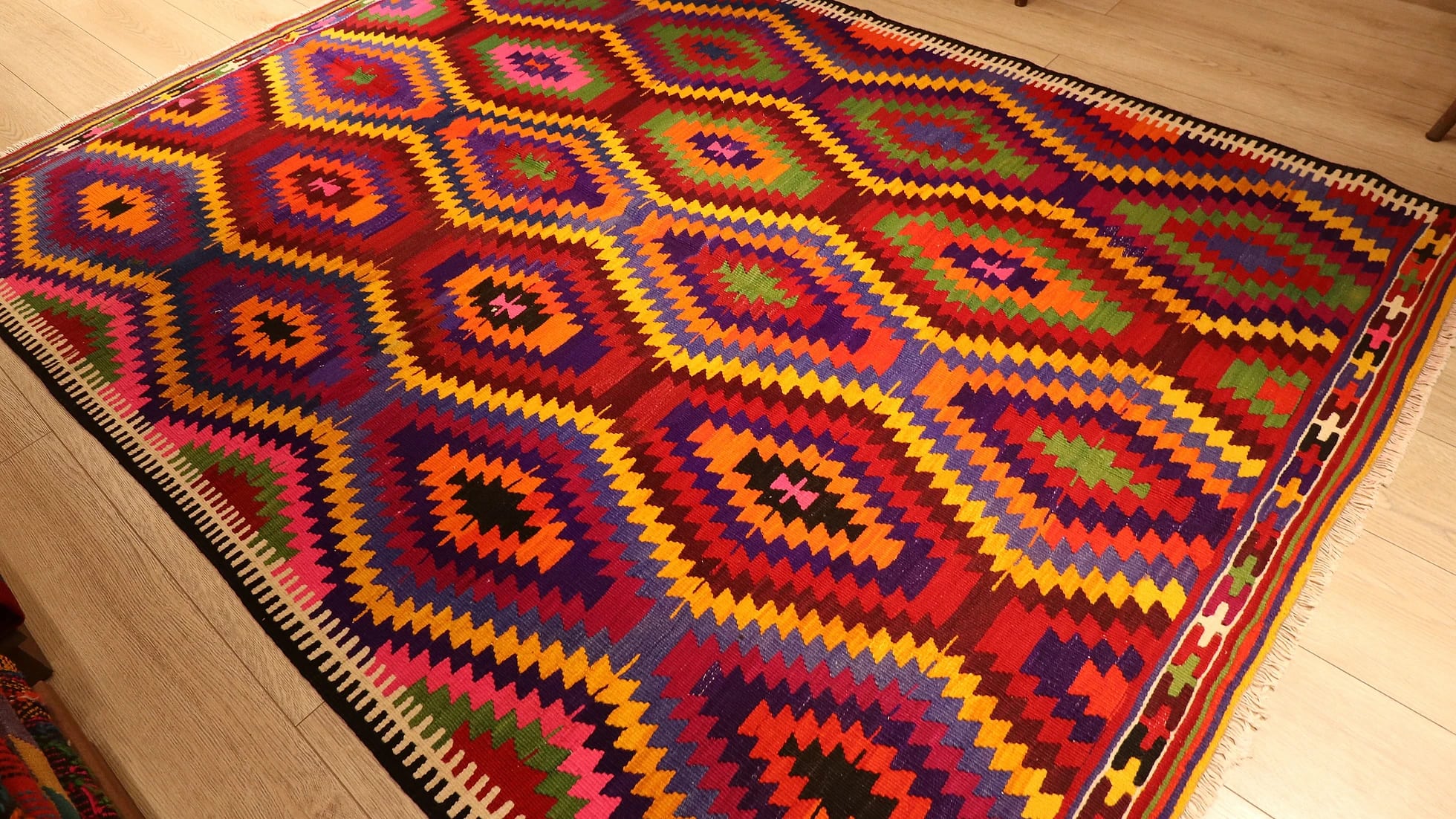 vintage contemporary style square kilim rug in New York Rug Gallery