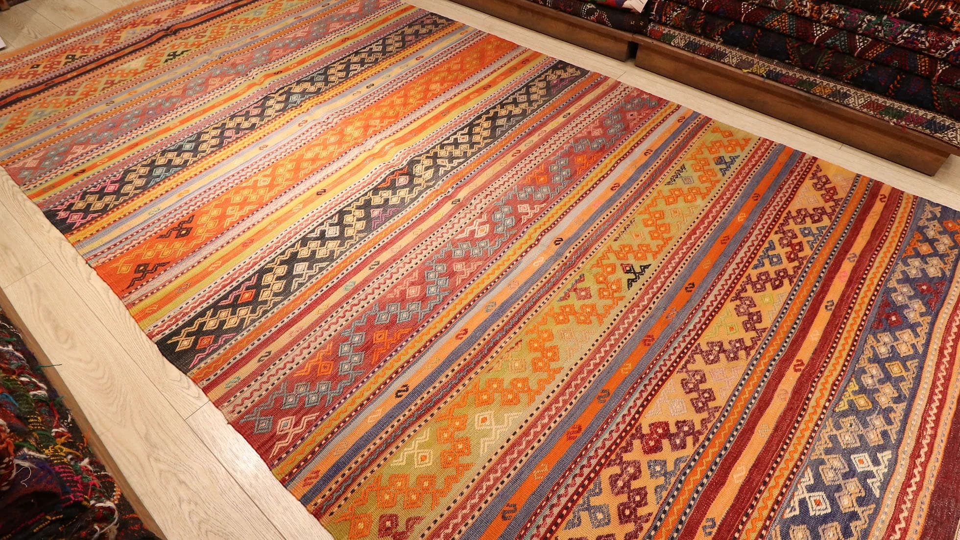 1960s Vintage Turkish Runner in Earth Tones
