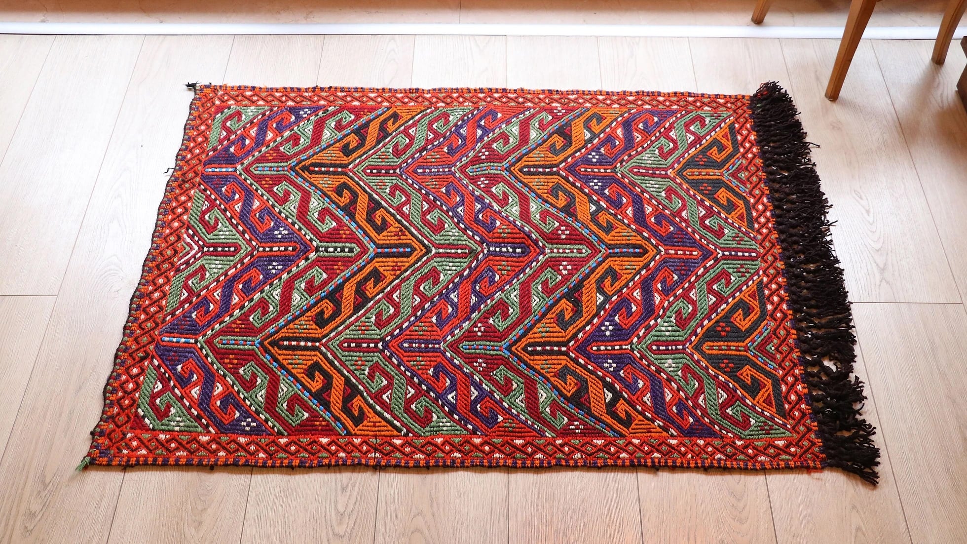 3x4 ft handwoven cecim tribal rug by Kllim Couture New York