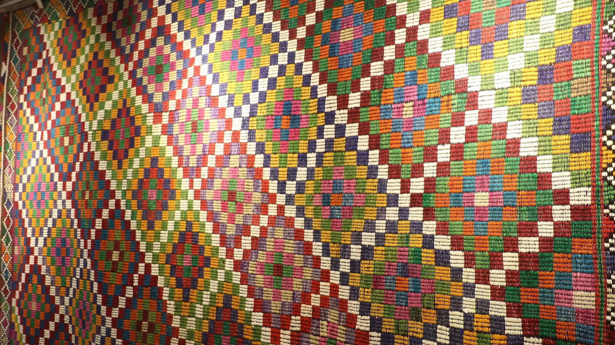 gorgeous mid-century Turkish rug sustainably hand-knotted with organic wool, cotton, and natural dyes