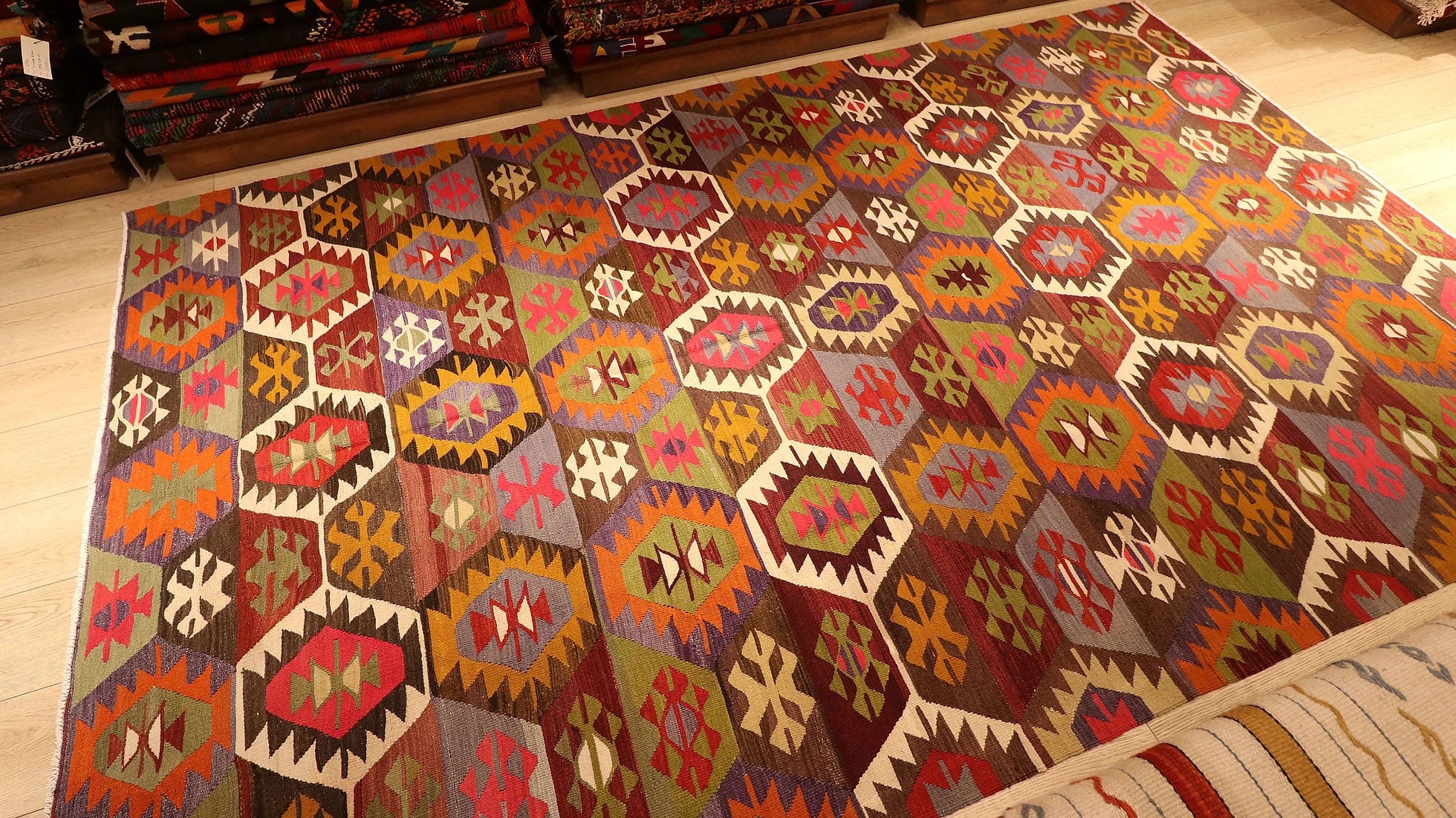 Handwoven Vintage Turkish Rustic Rug by Kilim Couture USA