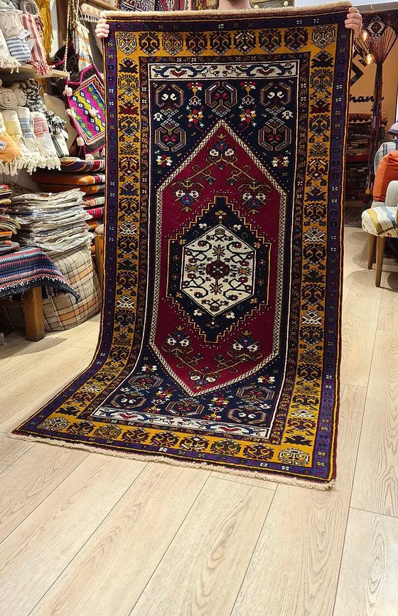 3x7 Turkish Oriental Hand-Knotted Carpet – A New York interior designer's essential for luxurious, high-end interiors.