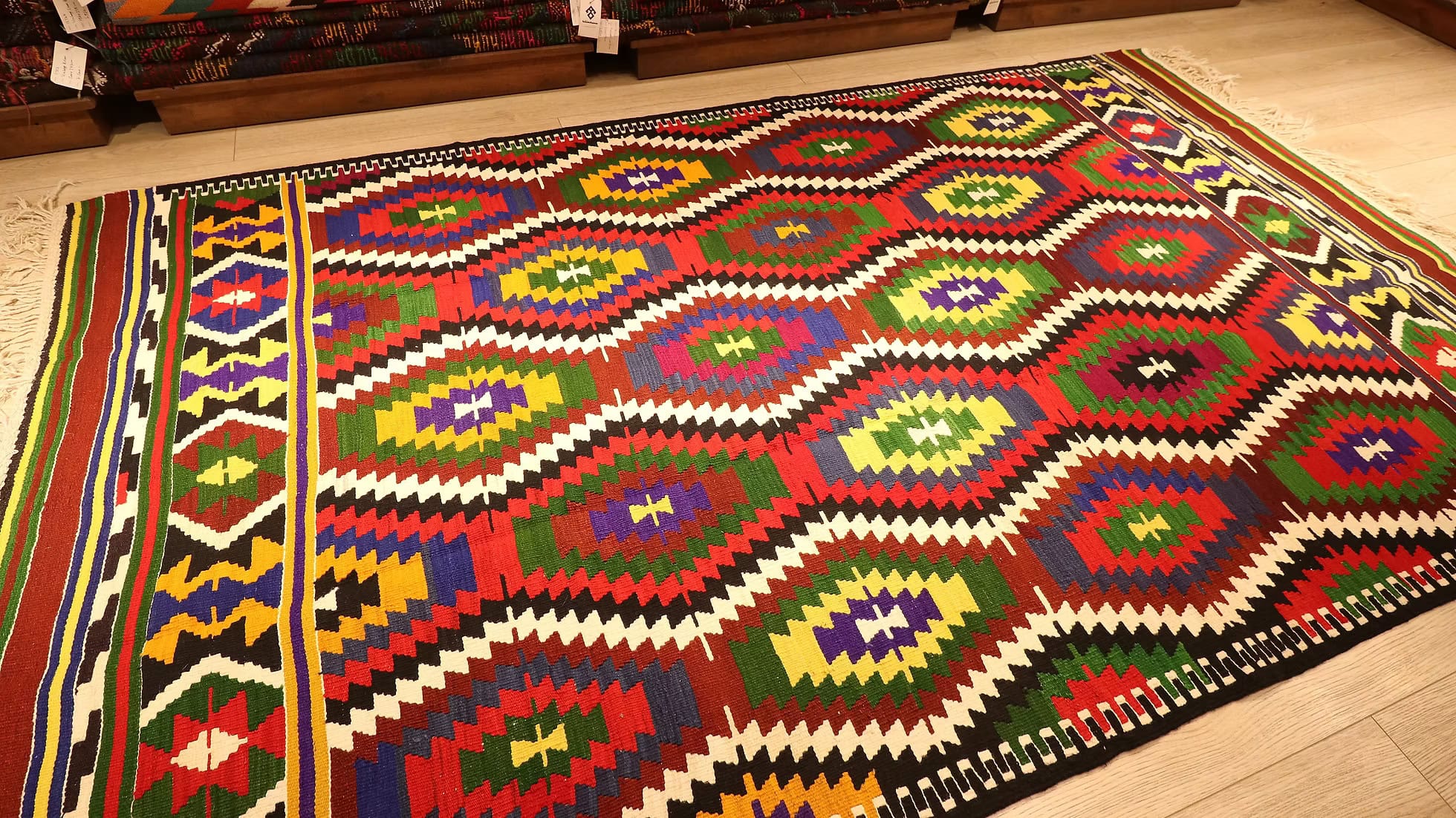 Mid-Century Large Area Flat-Woven Rug by Kilim Couture New York Rug Store