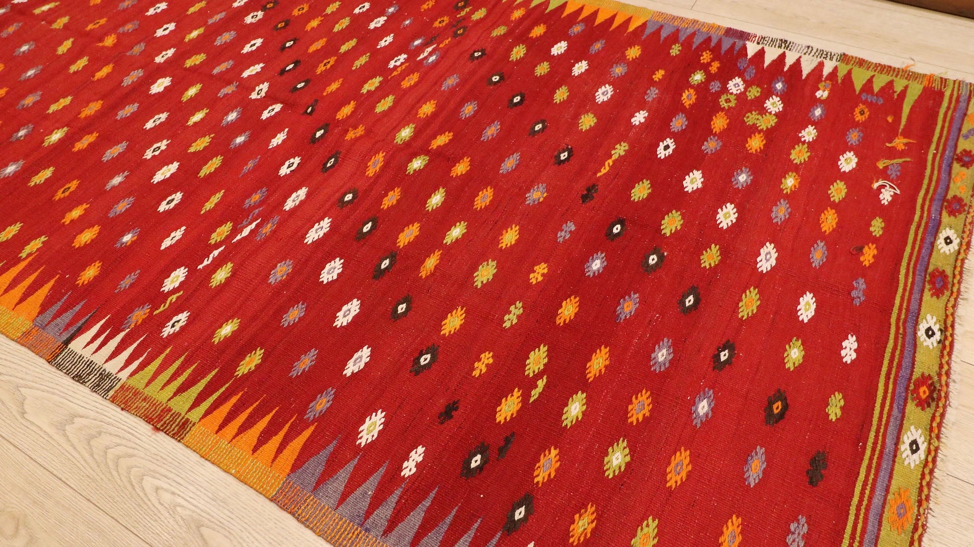 Vintage Eclectic Tribal Flat-Woven Rug by Kilim Couture Rug Gallery