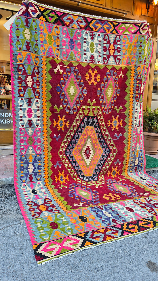 Mid-century modern Turkish rug from Kilim Couture New York Rug Showroom