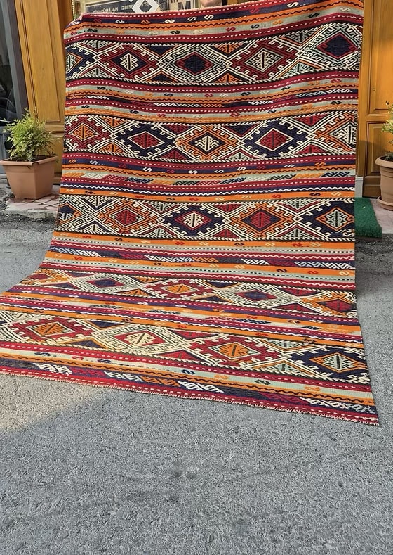 Artisan-made vintage rug perfect for Hamptons retreats, Southern-style homes, and Joshua Tree cottages.