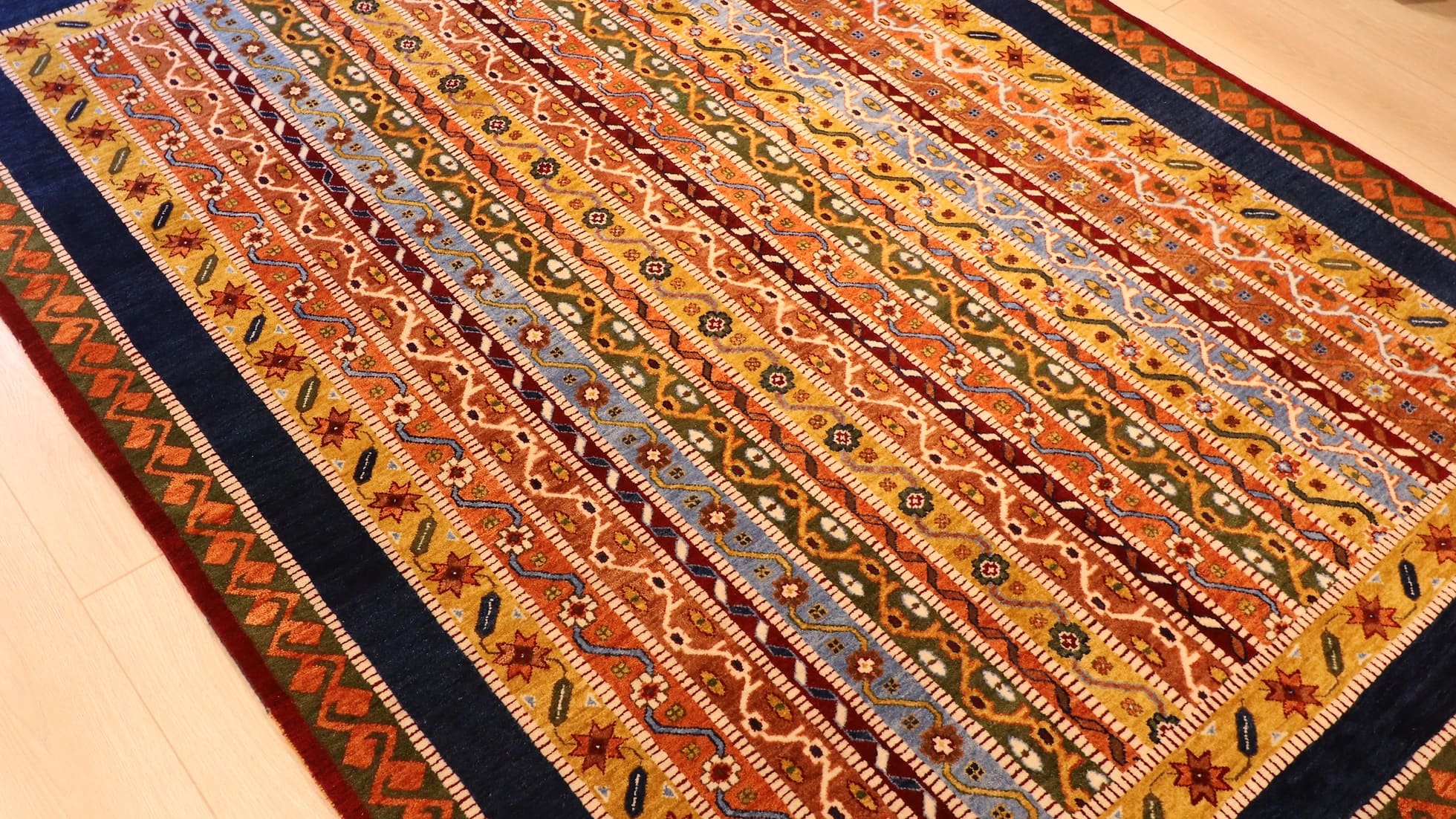 Turkish oriental ottoman palace style royal carpet in earthy tones with floral patterns