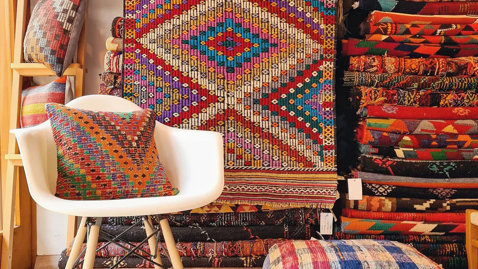 Southwestern style ikats and navajo rugs by Kilim Couture New York