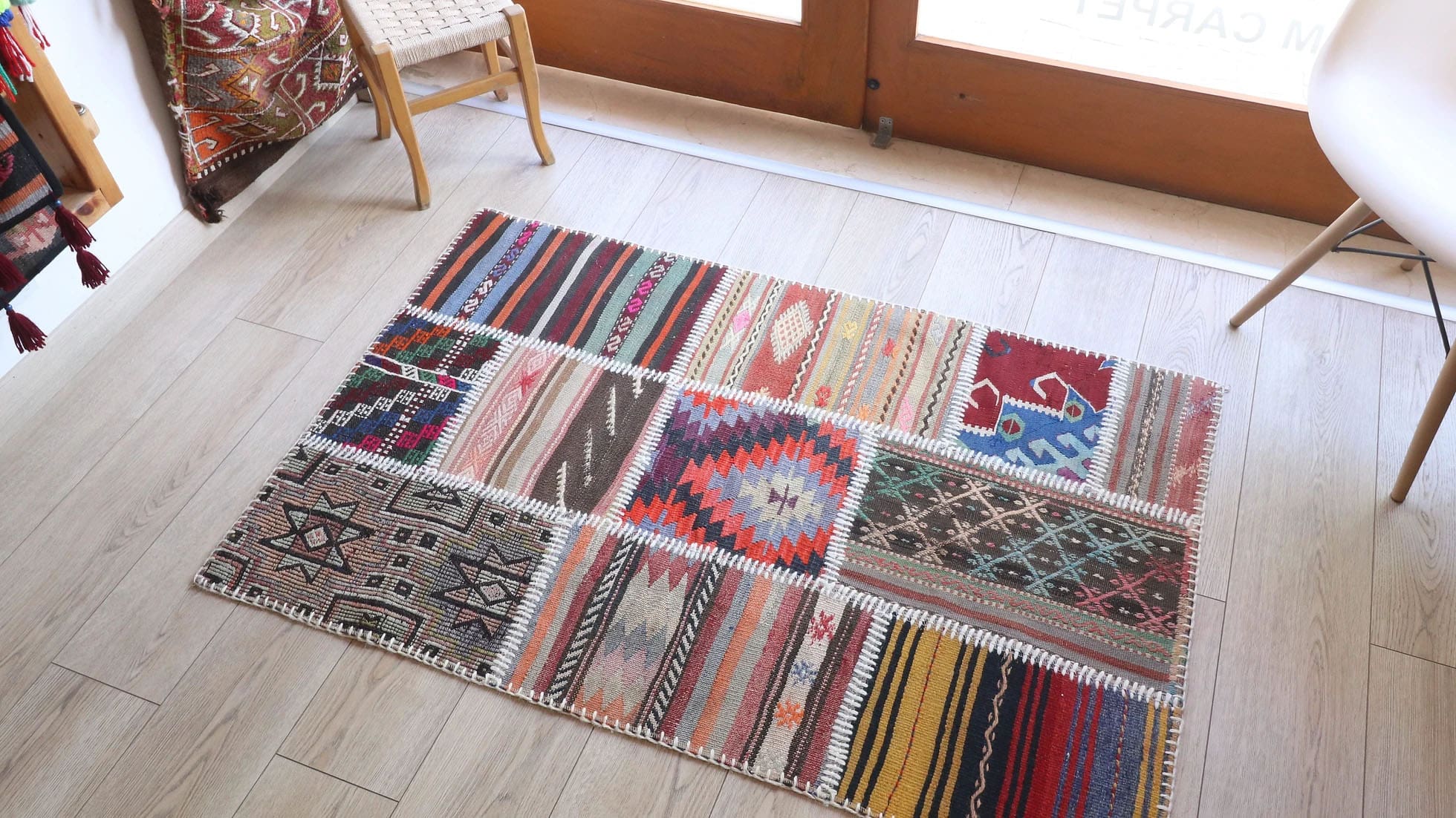 antique Turkish kilim rug 3x5