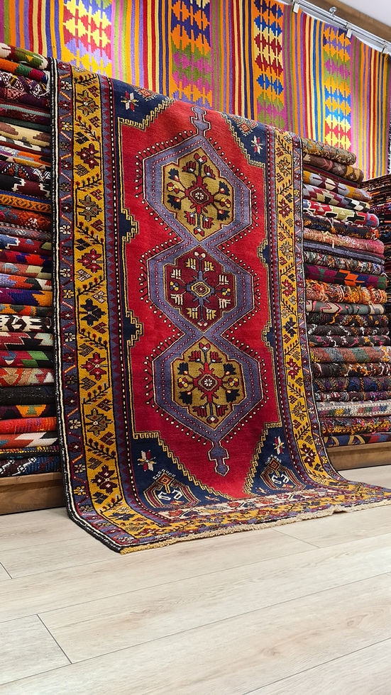 Antique Turkish Handknit Yahyali Silky Wool Rug in classic style with traditional motifs