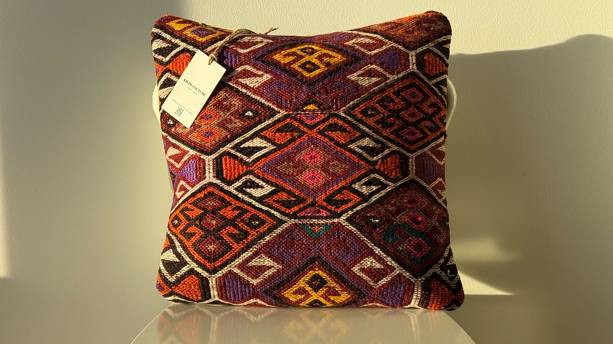 vintage Turkish kilim pillow by Kilim Couture New York Rug Store