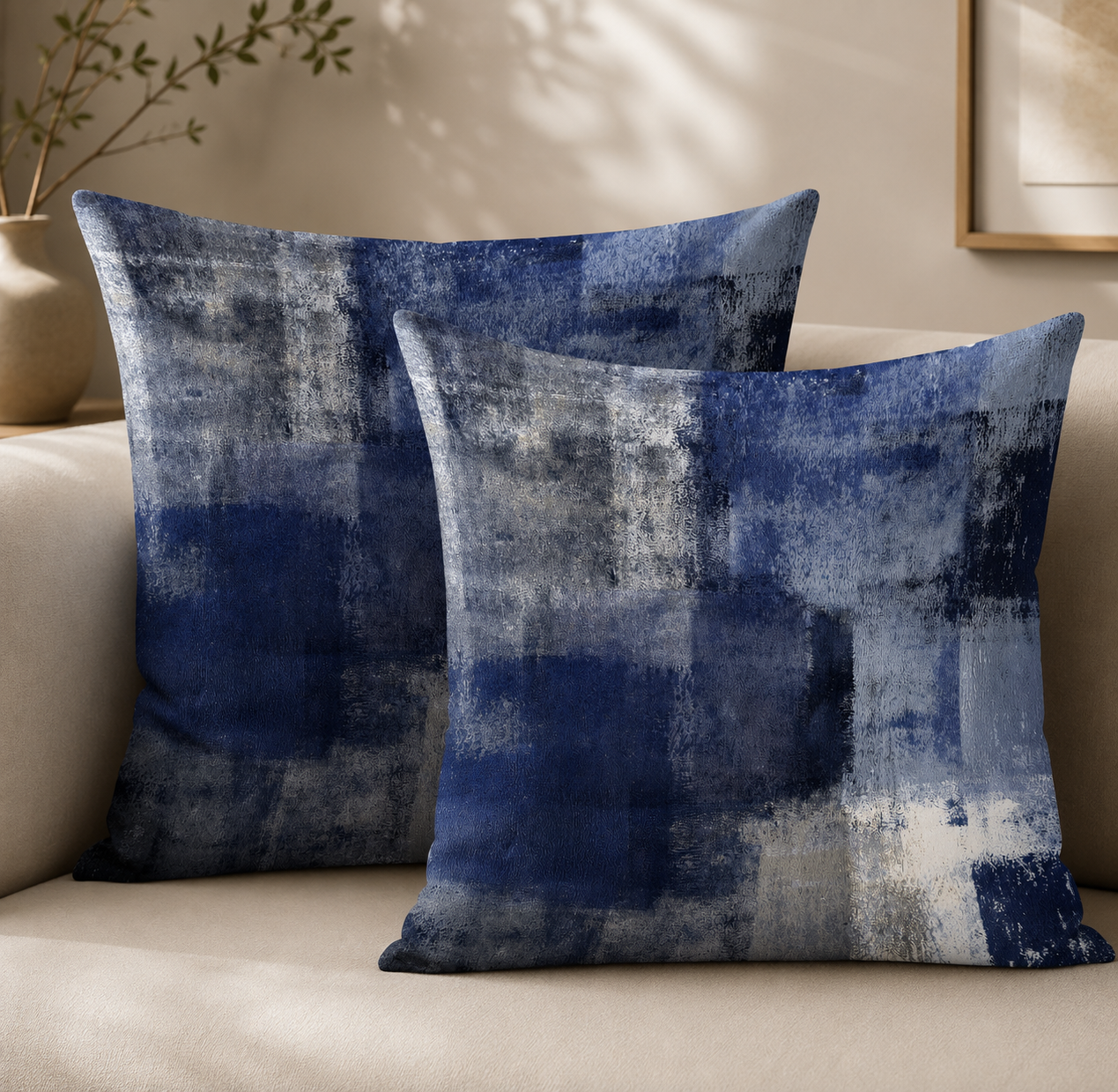 The Nocturne – Modern Abstract Decorative Pillow Pair