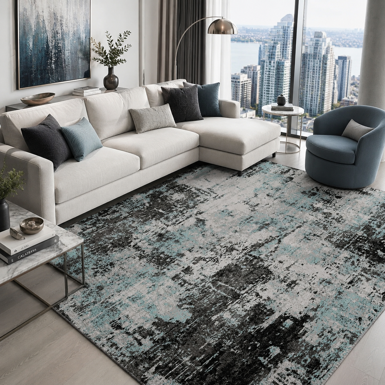 The Fjord – Modern Abstract Area Rug & Runner