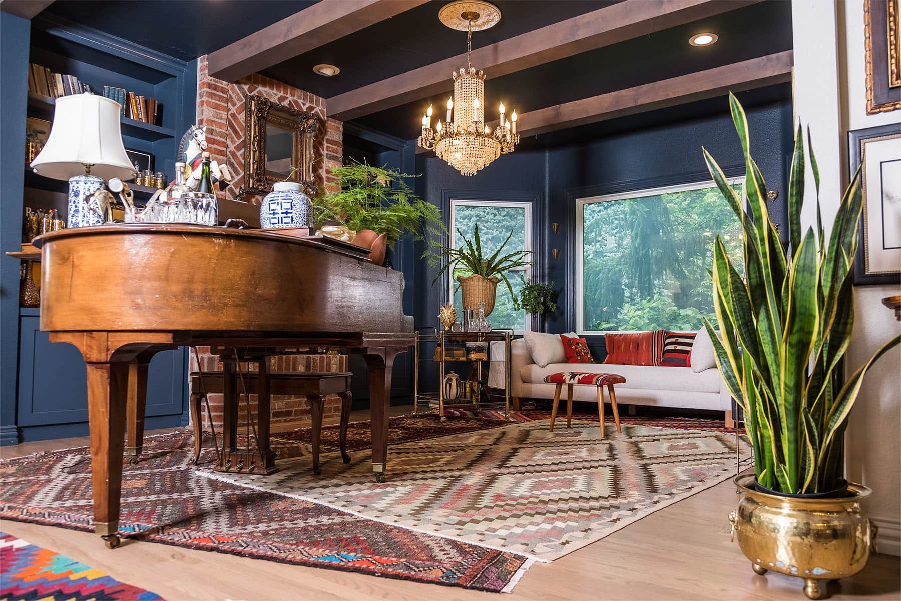 Kilim Couture New York rugs featured in a collector's home in Denver, Colorado