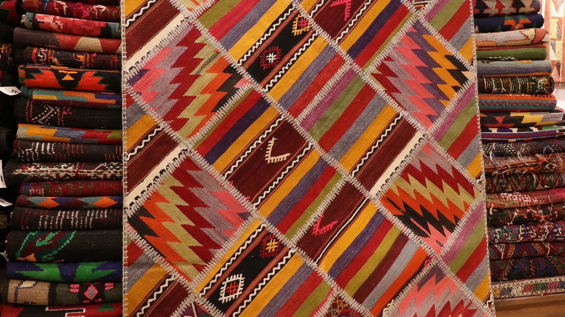 Semi Antique Patchwork Tribal Kilim Sized 4x6