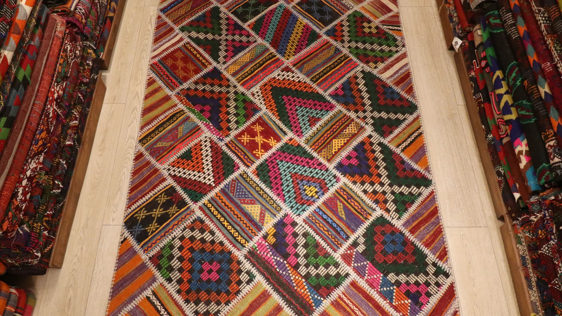 Patchwork Cecim Kilim in Geometric Patterns 5x7