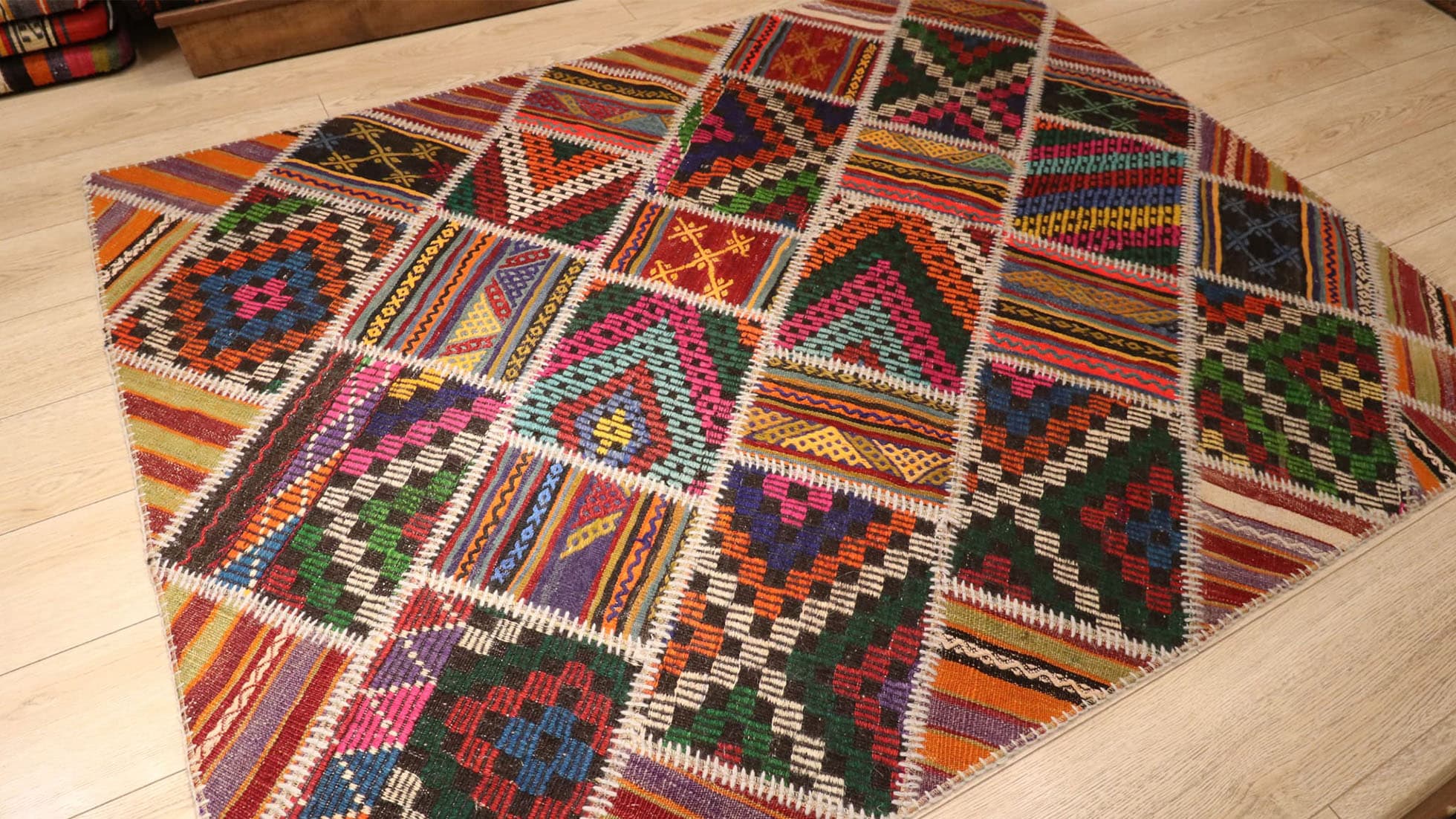 Medium Vintage Area Rug by Kilim Couture New York