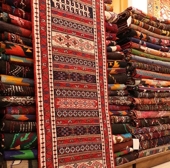 vintage persian kilim runner rug by Kilim Couture NYC