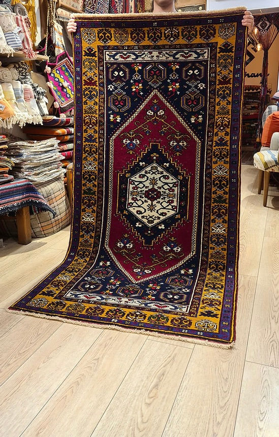 3x7 Turkish Oriental Hand-Knotted Carpet – A New York interior designer's essential for luxurious, high-end interiors.