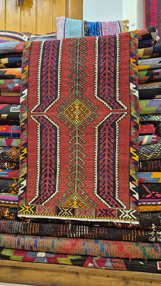 Turkish wall hanging quilt rug in pristine condition